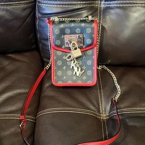 DKNY Red and Black Mini Crossbody